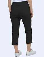 Chic Straight Fit Pull-On Capris with Two-Way Stretch by Amani Couture