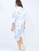 Versatile Floral Print Shirt Dress with High Low Hemline by Global Fashions