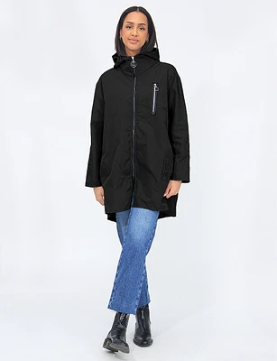 Long High Collar Ultralight Windshell Jacket by Froccella