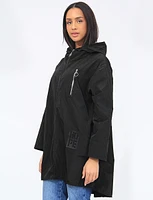 Long High Collar Ultralight Windshell Jacket by Froccella