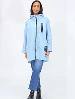 Long High Collar Ultralight Windshell Jacket by Froccella