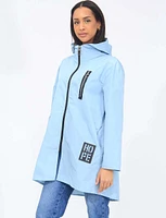 Long High Collar Ultralight Windshell Jacket by Froccella