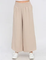 Chic Crinkle Flowy Wide Leg Pant With Elastic Waist Band By Froccella