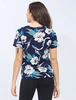 Floral ITY T-Shirt with Grommet Detail by Mandy Evans