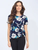 Floral ITY T-Shirt with Grommet Detail by Mandy Evans