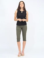 Classic Eyelet Detail Keyhole Neckline SleevelessTop By Mandy Evans