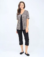 Black And White Polka Dot Top With Inverted Pleat On Front By Amani Couture