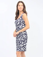 Navy And White Floral Sleeveless Sundress By Amani Couture