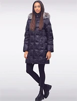 Detachable Genuine Fur Hooded Lightweight Down-Filled Coat by Frandsen