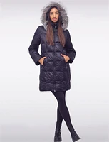 Detachable Genuine Fur Hooded Lightweight Down-Filled Coat by Frandsen