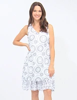 Sleeveless V-neck Two-tier Circle Dress By Tango Mango