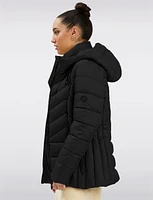 Classic Vegan High Collar Pillow Neck Long Puffer Jacket by Point Zero