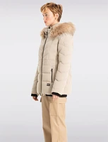 Vegan Eco Down Puffer Jacket with Faux Fur Hood by Point Zero