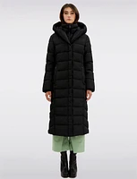 Maxi Vegan Eco Down High Collar Hooded Puffer Coat by Point Zero