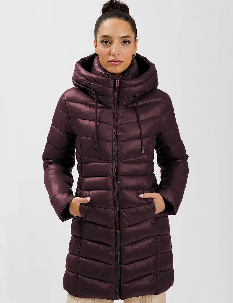 Vegan Quilted Lightweight Puffer Jacket With Hood by Point Zero