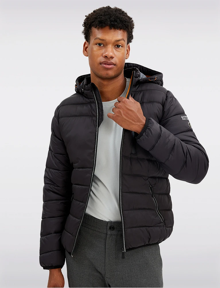 Vegan Lightweight Packable Hooded Puffer Jacket by Point Zero