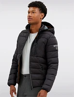 Vegan Lightweight Packable Hooded Puffer Jacket by Point Zero