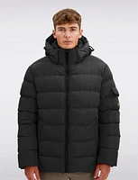 Vegan Quilted Puffer Jacket with Detachable Hood by Point Zero