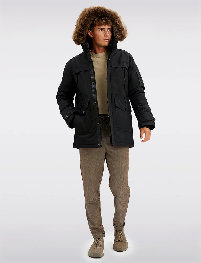 Vegan Down Weatherproof Hooded Parka Jacket by Point Zero