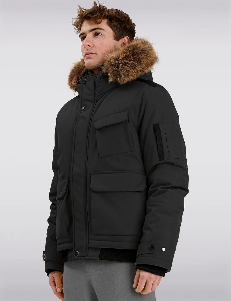 Versatile Weatherproof Hooded Bomber Jacket With Eco-Down by Point Zero