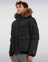 Versatile Weatherproof Hooded Bomber Jacket With Eco-Down by Point Zero