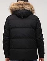 Eco-Down Weatherproof Hooded Parka With Detachable Vegan Fur by Point Zero