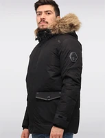 Eco-Down Weatherproof Hooded Parka With Detachable Vegan Fur by Point Zero