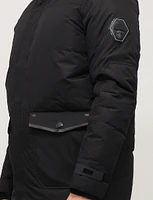 Eco-Down Weatherproof Hooded Parka With Detachable Vegan Fur by Point Zero