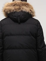 Eco-Down Weatherproof Hooded Parka With Detachable Vegan Fur by Point Zero