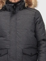 Eco-Down Weatherproof Hooded Parka With Detachable Vegan Fur by Point Zero