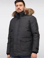 Eco-Down Weatherproof Hooded Parka With Detachable Vegan Fur by Point Zero