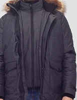 Eco-Down Weatherproof Hooded Parka With Detachable Vegan Fur by Point Zero