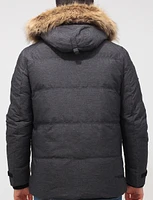 Eco-Down Weatherproof Hooded Parka With Detachable Vegan Fur by Point Zero