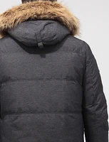 Eco-Down Weatherproof Hooded Parka With Detachable Vegan Fur by Point Zero