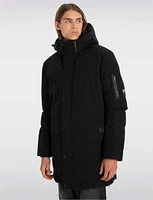 Vegan Eco-Down Long Parka with Detachable Padded Hood by Point Zero