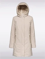 Water and Wind Resistant Long EcologicalWARM Down Hooded Coat by Geox