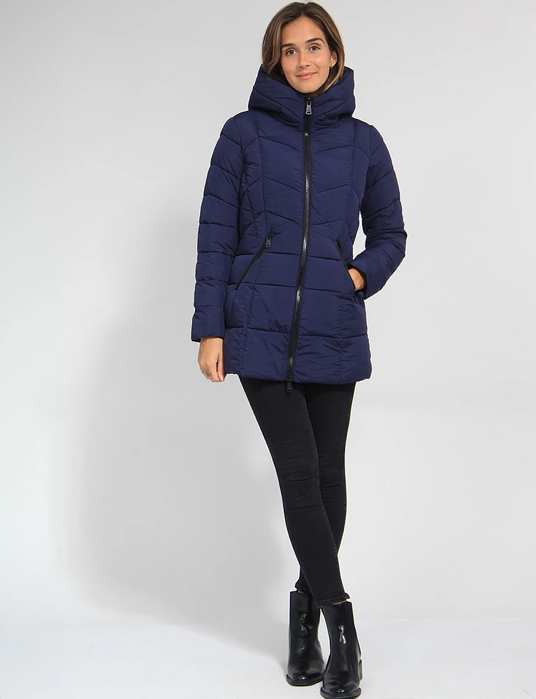 Vegan Eco-Plume Water-resistant Micro Tech Hooded Puffer by Bernardo