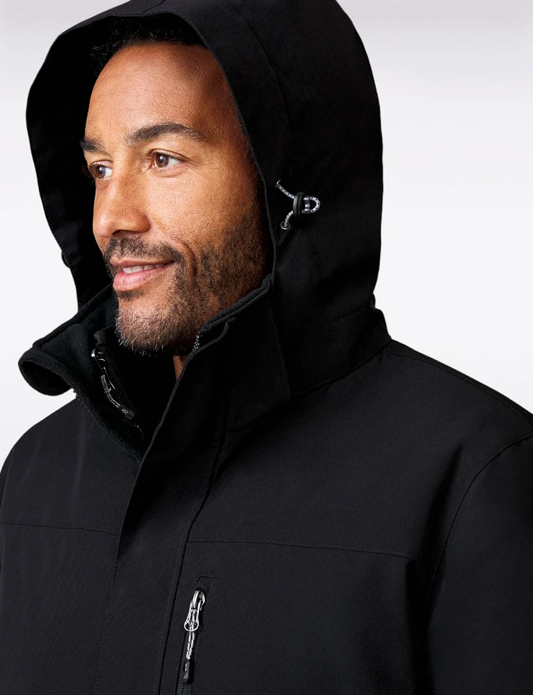 3-in-1 Hooded Fleece-Lined Jacket with Removable Interior Puffer by Free Country