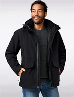 3-in-1 Hooded Fleece-Lined Jacket with Removable Interior Puffer by Free Country