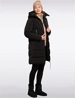 Long Warm Water-repellent Zipper Front Hooded Puffer Coat by Luhta