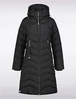 Chevron Quilted Long Slim Fit Water Repellent Detachable Hood Parka by Luhta