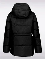 Hooded Adjustable Drawstring Waist Zip-up Puffer Jacket by Luhta