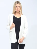 Chic Solid Blazer with Long Sleeves by Froccella