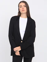 Chic Solid Blazer with Long Sleeves by Froccella