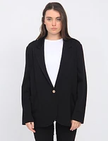 Chic Solid Blazer with Long Sleeves by Froccella