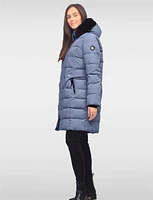 Harrold Vegan Quilted Eco-Duvet Hooded Puffer Parka With Faux Fur Trim by Saki