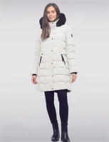 Harrold Vegan Quilted Eco-Duvet Hooded Puffer Parka With Faux Fur Trim by Saki