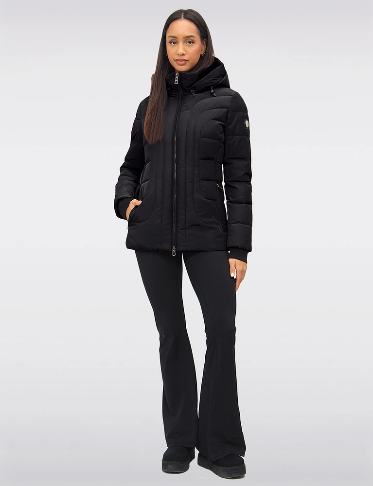 Vegan Eco-Down Winter Puffer Coat  Fleece-Lined High Collar & Detachable by Saki