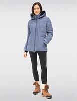 Vegan Eco-Down Winter Puffer Coat  Fleece-Lined High Collar & Detachable by Saki