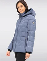 Vegan Eco-Down Winter Puffer Coat  Fleece-Lined High Collar & Detachable by Saki